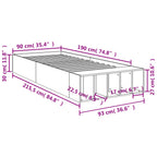 Bettgestell Sonoma-Eiche 90x190 cm Holzwerkstoff