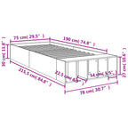 Bettgestell Sonoma-Eiche 75x190 cm Holzwerkstoff