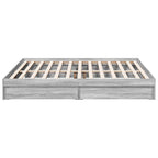 Bettgestell mit Schubladen Grau Sonoma 200x200cm Holzwerkstoff