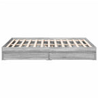 Bettgestell mit Schubladen Grau Sonoma 150x200 cm Holzwerkstoff