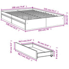 Bettgestell mit Schubladen Sonoma-Eiche 135x190cm Holzwerkstoff