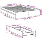 Bettgestell mit Schubladen Sonoma-Eiche 120x190cm Holzwerkstoff