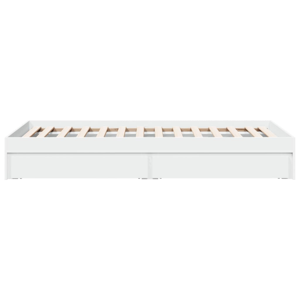 Bettgestell mit Schubladen Weiß 90x190 cm Holzwerkstoff