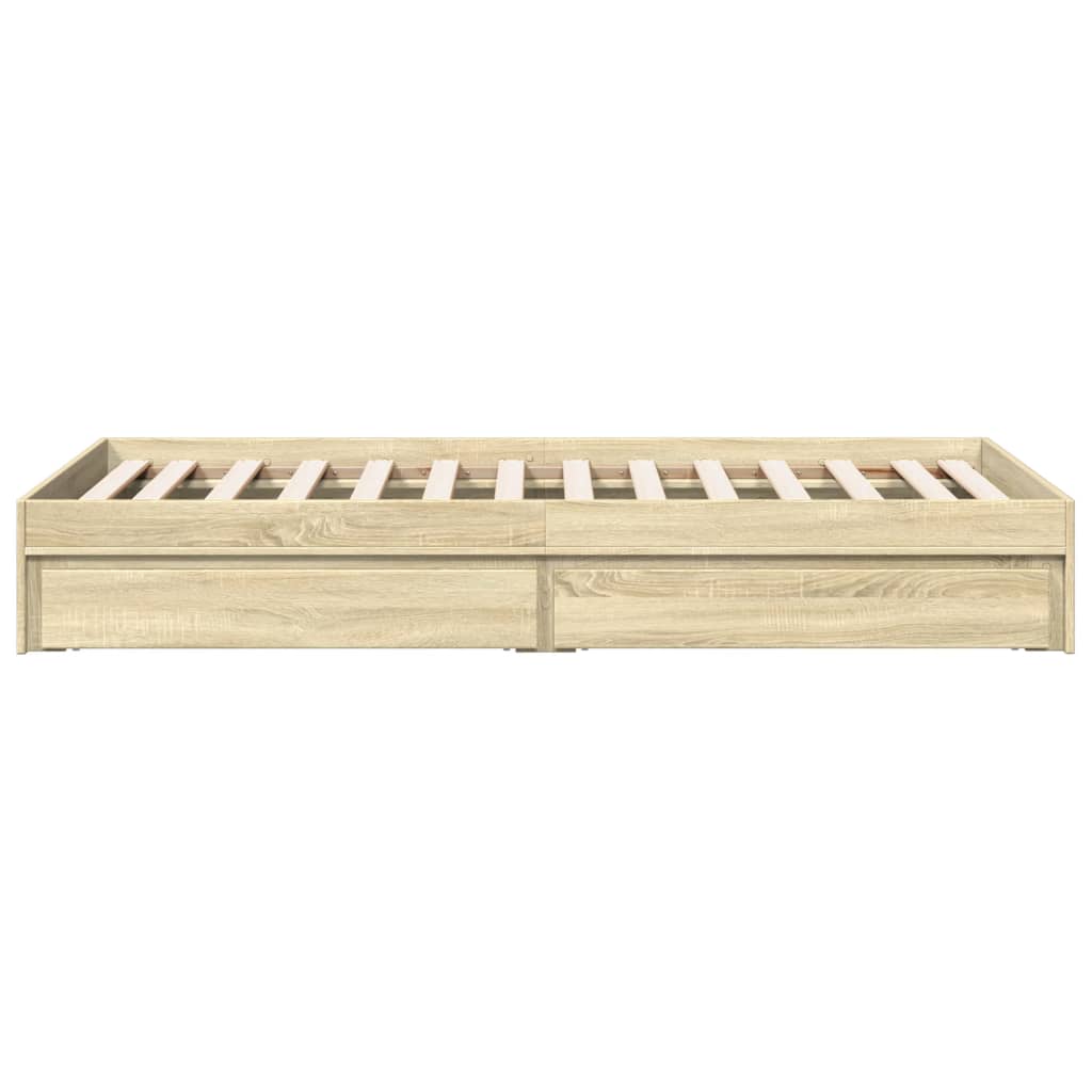 Bettgestell mit Schubladen Sonoma-Eiche 90x190 cm Holzwerkstoff