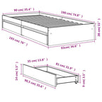 Bettgestell mit Schubladen Sonoma-Eiche 90x190 cm Holzwerkstoff