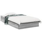 Bettgestell mit Schubladen Grau Sonoma 75x190 cm Holzwerkstoff