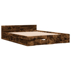 Bettgestell mit Schubladen Räuchereiche 120x200cm Holzwerkstoff