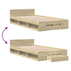 Bettgestell mit Schublade Sonoma-Eiche 90x190 cm Holzwerkstoff