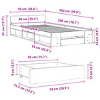 Bettgestell mit Schublade Betongrau 90x200 cm Holzwerkstoff