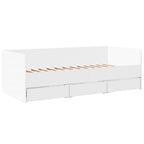 Tagesbett mit Schubladen ohne Matratze Weiß 90x200 cm
