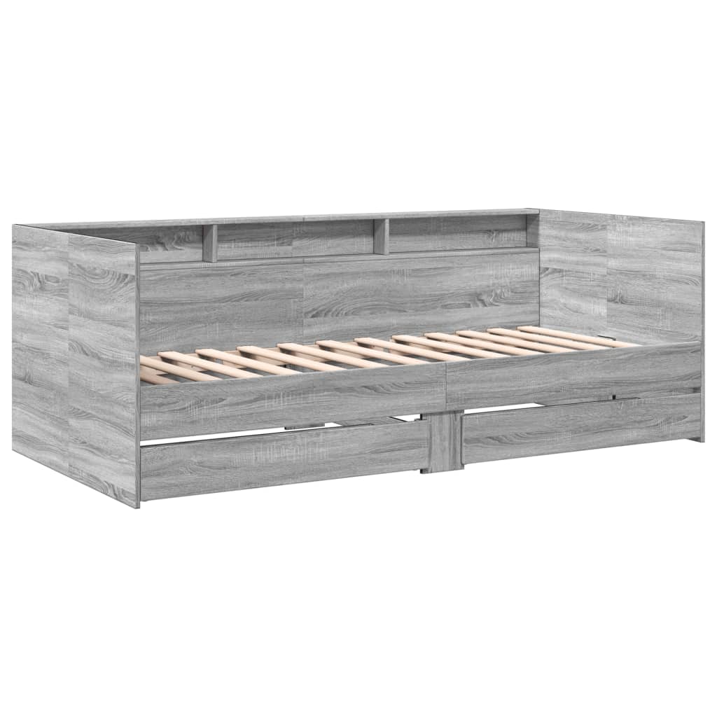 Tagesbett mit Schubladen ohne Matratze Grau Sonoma 100x200 cm