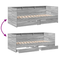 Tagesbett mit Schubladen ohne Matratze Grau Sonoma 75x190 cm