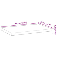 Schreibtischplatte Unbehandelt 100x50x4 cm Massivholz Akazie