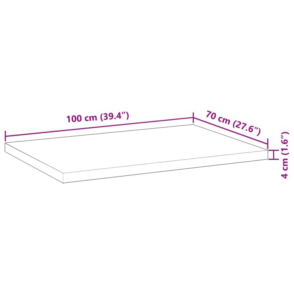 Schreibtischplatte Ölbeschichtung 100x70x4 cm Massivholz Akazie