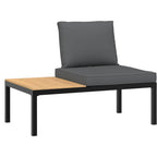 Gartenbank mit Kissen Schwarz Aluminium