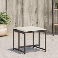 Gartenhocker mit Kissen 4 Stk. Schwarz Poly Rattan