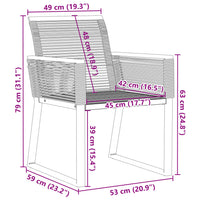 Gartenstühle 2 Stk. Schwarz Poly Rattan