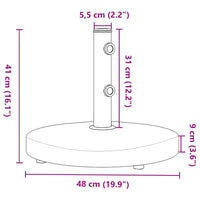 Sonnenschirmständer Ø32/38/48 mm Mast 25 kg Rund