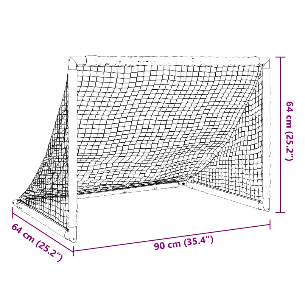 Fußballtor für Kinder Klappbar Schwarz 90x64x64 cm