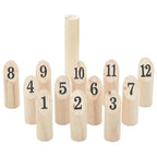 13-tlg. Kubb-Spielset mit Tragetasche Massivholz Kiefer