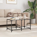Couchtisch mit Glasplatte Transparent 78,5x40x40 cm Stahl