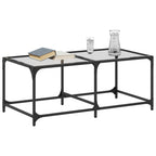 Couchtisch mit Glasplatte Transparent 98,5x50x40 cm Stahl