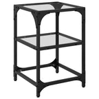 Couchtisch mit Glasplatte Transparent 30x30x45 cm Stahl