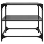 Couchtische mit Glasplatten 2 Stk. Schwarz 50x50x45 cm Stahl