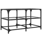 Couchtisch mit Glasplatte Transparent 78,5x40x45 cm Stahl