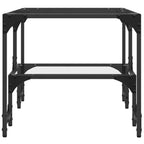 Couchtisch mit Glasplatte Transparent 98,5x50x45 cm Stahl
