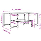 Couchtisch mit Glasplatte Transparent 98,5x50x45 cm Stahl
