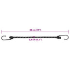Gummiseile Reflektierend mit Haken 25 Stk. 38 cm