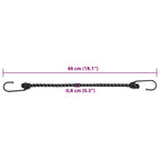Gummiseile Reflektierend mit Haken 50 Stk. 46 cm