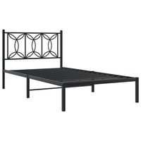 Bettgestell mit Kopfteil Metall Schwarz 107x203 cm