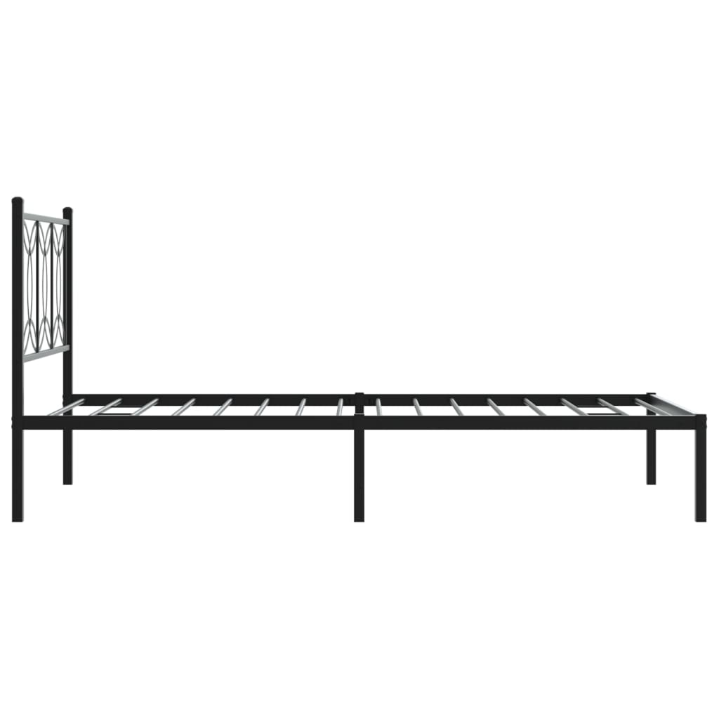 Bettgestell mit Kopfteil Metall Schwarz 107x203 cm