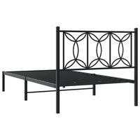 Bettgestell mit Kopfteil Metall Schwarz 107x203 cm