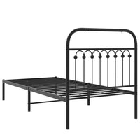 Bettgestell mit Kopfteil Metall Schwarz 90x190 cm