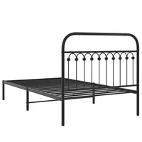 Bettgestell mit Kopfteil Metall Schwarz 107x203 cm