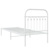 Metallbett ohne Matratze mit Kopfteil Weiß 75x190 cm