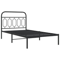 Bettgestell mit Kopfteil Metall Schwarz 100x190 cm