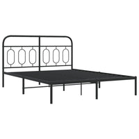 Bettgestell mit Kopfteil Metall Schwarz 140x190 cm