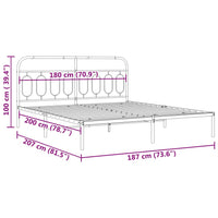 Bettgestell mit Kopfteil Metall Weiß 180x200 cm