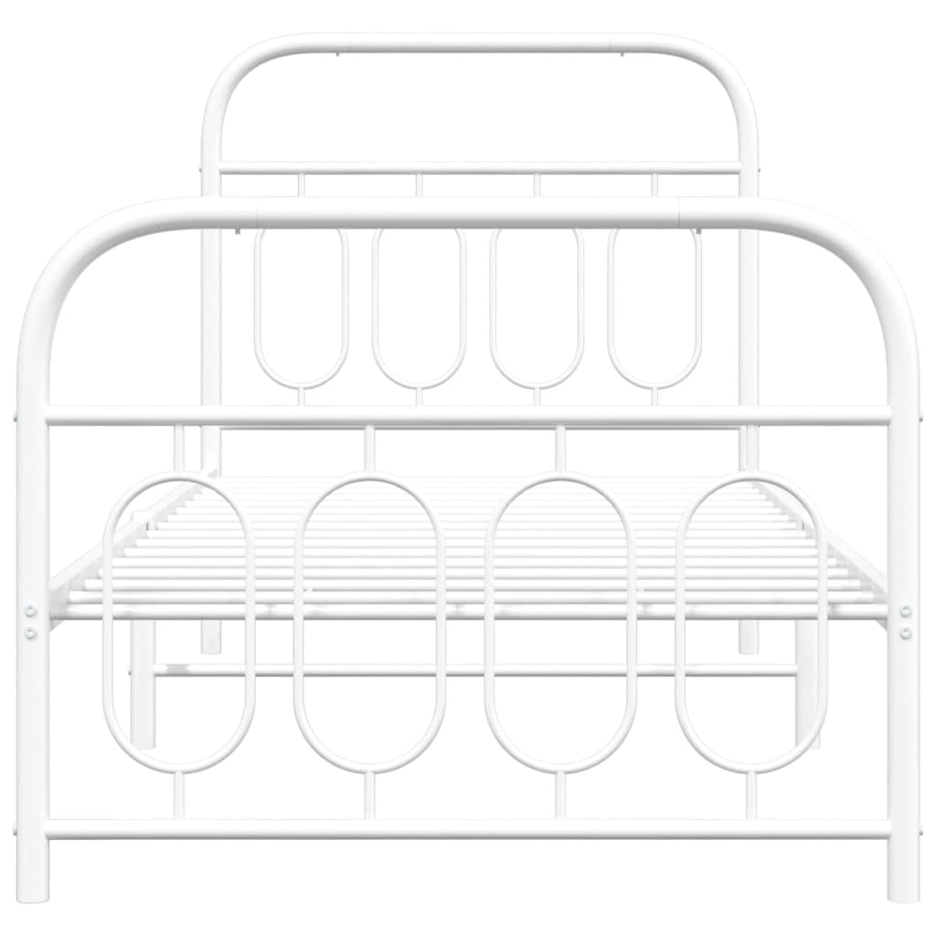 Bettgestell mit Kopf- und Fußteil Metall Weiß 80x200 cm