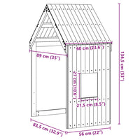 Dach für Kinderbett Weiß 60x89x134,5 cm Massivholz Kiefer