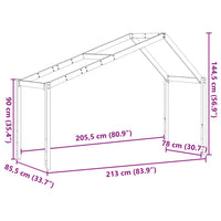 Dach für Kinderbett Wachsbraun 213x85,5x144,5 cm Massivholz