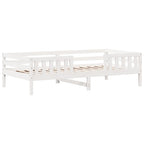 Massivholzbett ohne Matratze Weiß 75x190 cm Kiefernholz