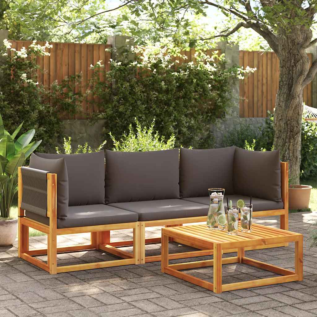 Gartensofa-Ecke mit Kissen Holz Akazie & Seil
