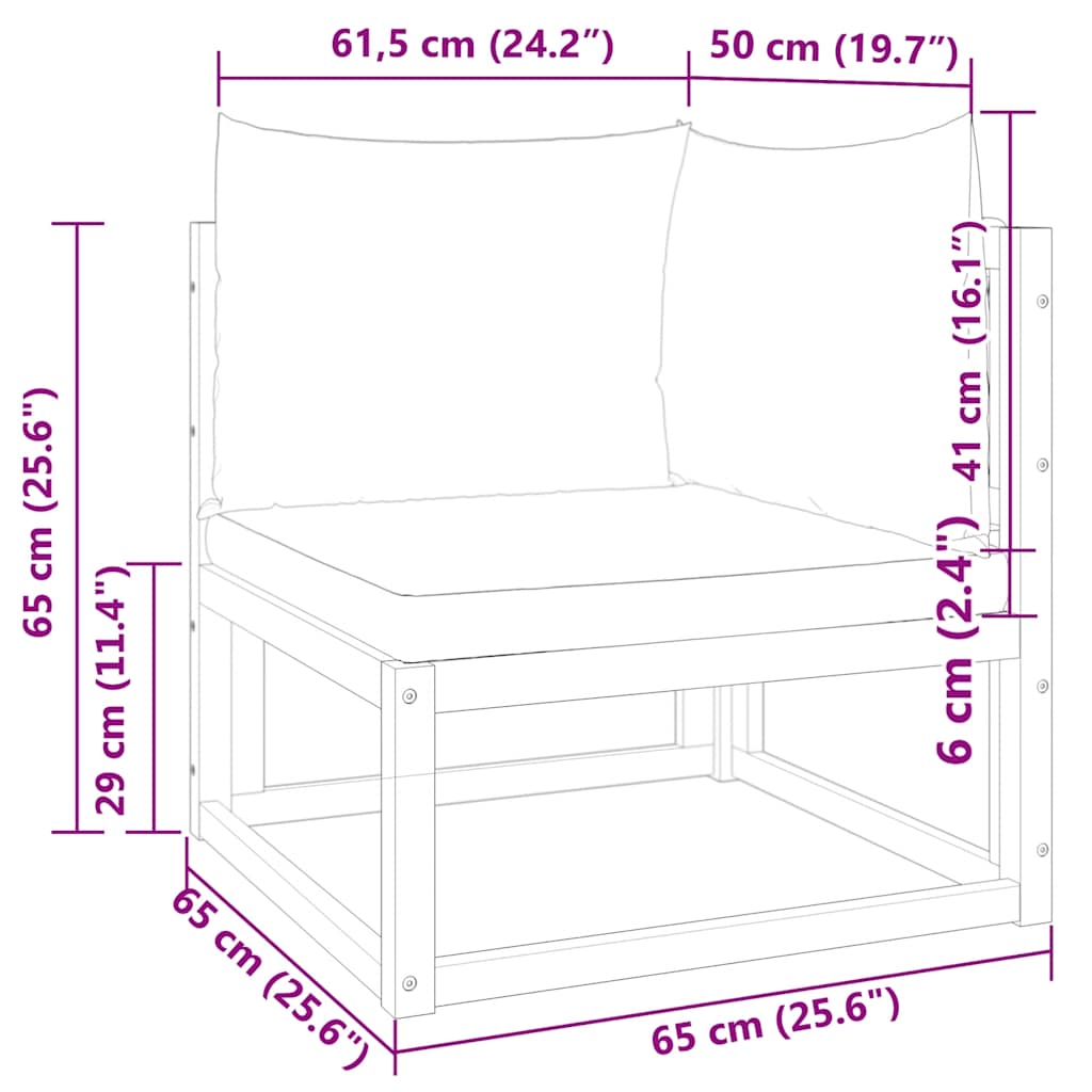 Gartensofa-Ecke mit Kissen Holz Akazie & Seil