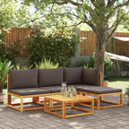 Gartensofa ohne Armlehnen mit Kissen Holz Akazie & Seil