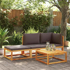 Gartensofa mit Kissen 2-Sitzer Holz Akazie & Seil